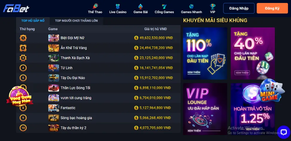Các chương trình khuyến mãi hấp dẫn cho game bắn cá tại 789wwin Nổ Hũ